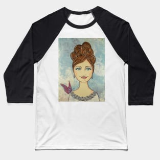 Butterfly Girl Baseball T-Shirt